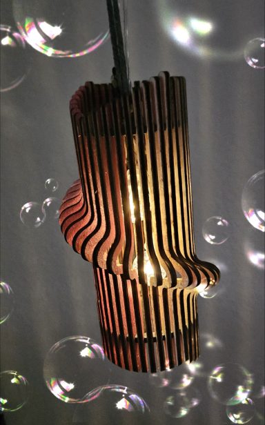 LED Holzlampe mit Timer